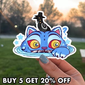 Kpop Demon Tiger Sticker, Derpy Glittery Vinyl Decal, Waterproof Anime Sticker, Otaku Gift Sticker, Die-Cut Magnets