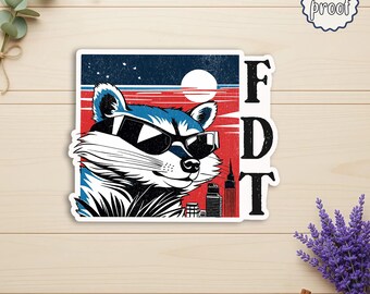 Subtle Political Satire Sticker, Anti Trump Humor Raccoon Sticker, Never Trump Protest Gift, Funny Political Sticker, Satire Anti President