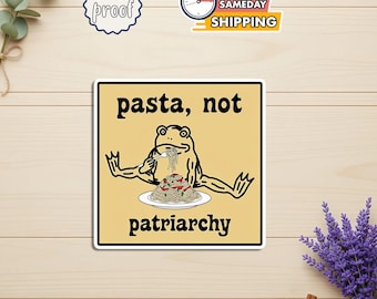 Funny Frog Feminist Sticker, Progressive Social Justice Vinyl Decal, Liberal Humor Sticker for Water Bottle Laptop Kindle