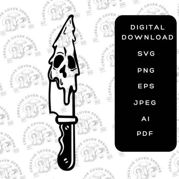 Halloween Ghostface SVG - Scream Melting Ghostface Knife Cut File