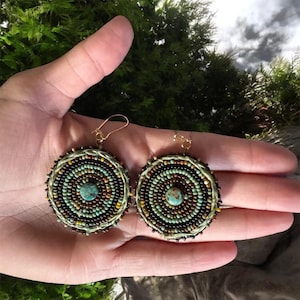 Beaded Sweetgrass Earrings