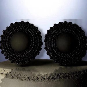 Beaded Black Earrings native design