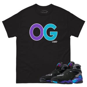 Jordan 8 aqua og black t-shirt