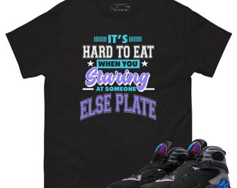 Jordan 8 aqua staring black tee