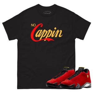 Jordan 14 ferrari no cappin black tee