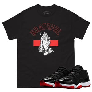 Jordan 11 low bred grateful black t-shirt