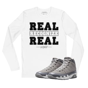 Jordan 9 Cool Grey real white long sleeve t-shirt