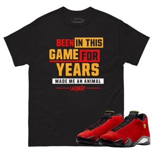 Jordan 14 ferrari animal black tee