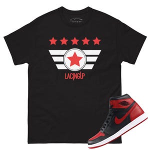 Jordan 1 Bred Flight black t-shirt