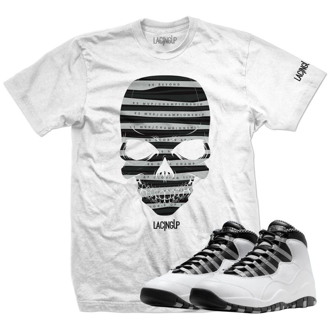 Jordan 10 Steel Skull White T-shirt Israel