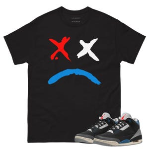 Jordan 3 Rare air sad face black tee