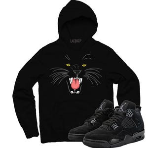 Jordan 4 Black cat black hoodie