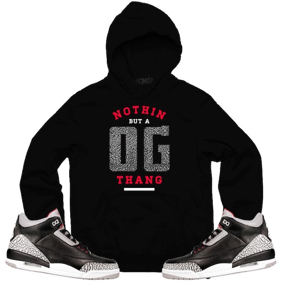 Jordan Black Cement OG Thang Black Hoodie