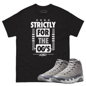 Jordan 9 Cool Grey OGs black t-shirt