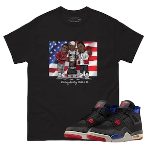 Jordan 4 rare air paid in full flag black tee
