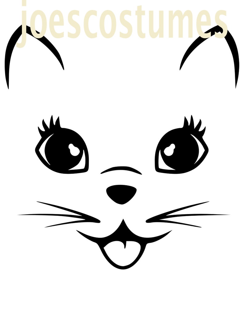 DIGITAL Download Kitty Cat Face Design Cat PNG Jpeg SVG Etsy