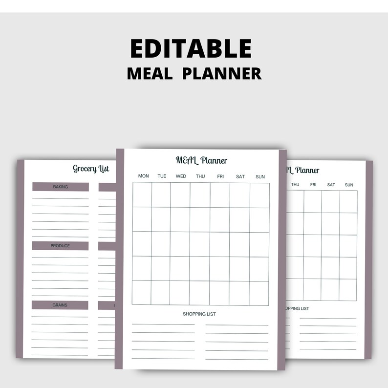 Meal Planner PDF Printable Immediately Available Daily - Etsy