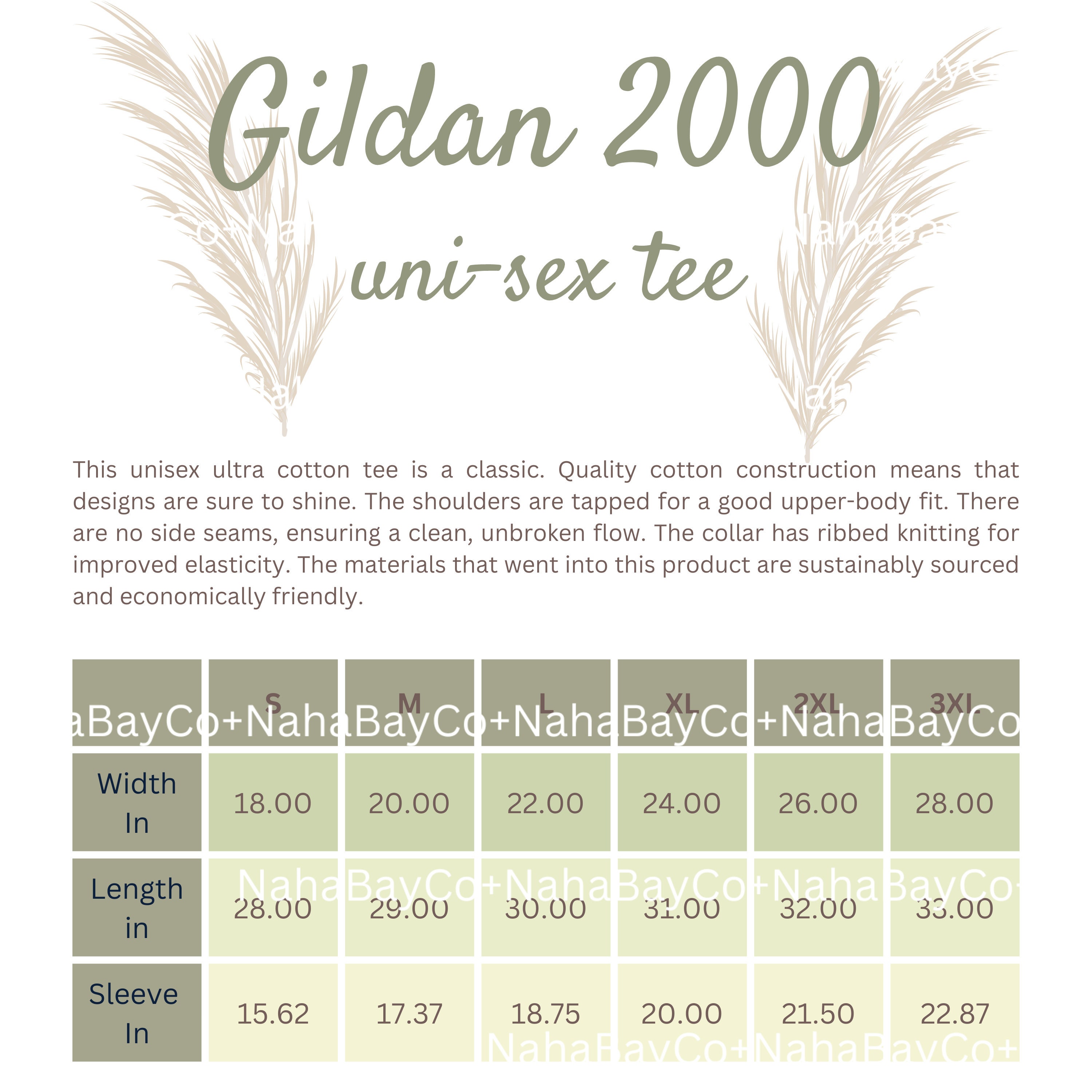Gildan 2000 Size Chart, Download Size Chart, Tee Shirt Size Chart