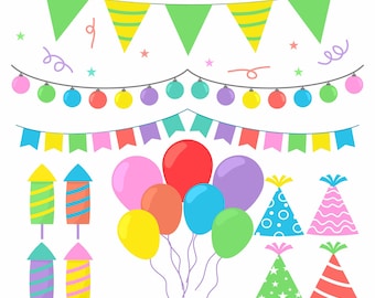 Party Doodle Clipart: Celebration Icons (Digital Download)