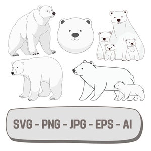 Mama Bear SVG: Family White Bear Design (Digital Download)
