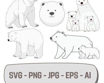 Mama Bear SVG: Family White Bear Design (Digital Download)