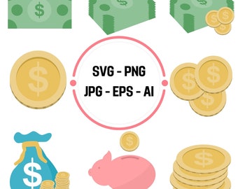 Money Clipart: Savings, Credit Card Graphics (Digital Download)