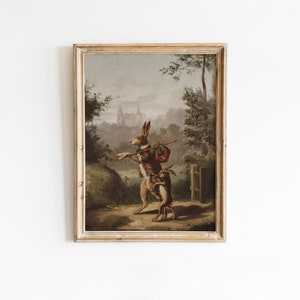 Fairytale Nursery Decor, Animal Illustration, Vintage Children&#39;s Book Art, Rabbit Family Nursery Artwork | DIGITAL PRINTABLE