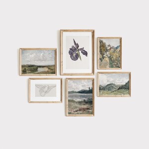 Vintage Boho Gallery Wall Printable Art SET, Eclectic European Artwork, Light and Bright Living Decor | DIGITAL DOWNLOAD