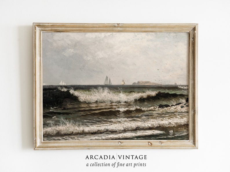 Vintage Coastal Gallery Wall SET Nautical Ocean Art Prints Etsy