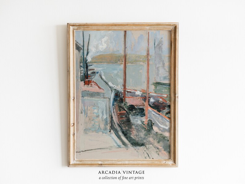 Vintage Coastal Art Print Gallery SET Seascape Paintings Etsy