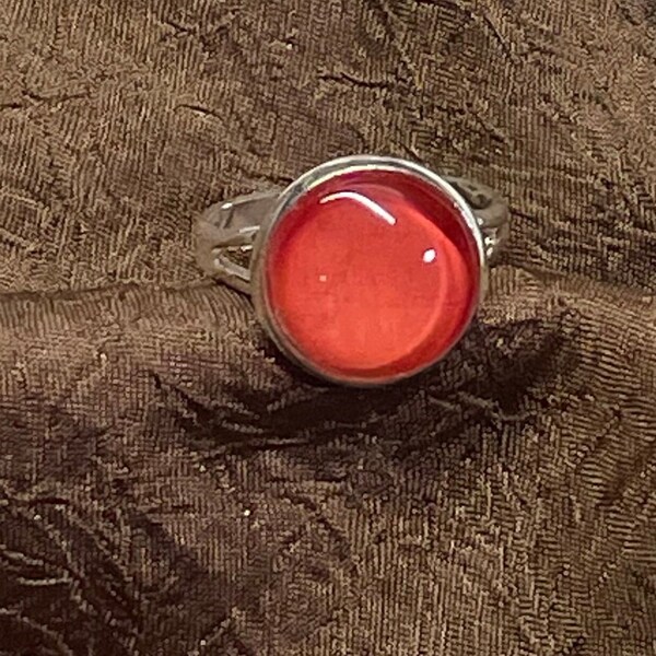 Great Britain Postage Stamp adjustable ring: Red Poppy