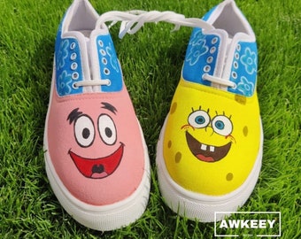 Custom Hand Painted Cartoon Women's Shoes / Spongebob Squarepants