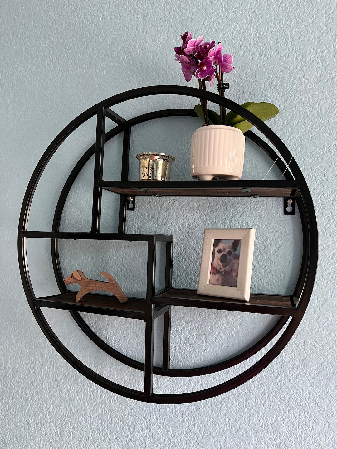 6 Tier Black Round Floating Shelves Etsy