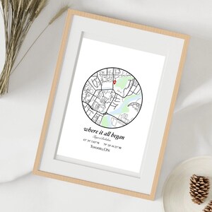 Carte de l’endroit où nous nous sommes rencontrés, carte de couple, cadeau pour elle, cadeau pour lui, cadeau de Noël, carte personnalisée, cadeau d’anniversaire, téléchargement numérique, carte de couple personnalisée.