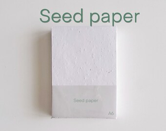 Papier de semence plantable, Papier d’ensemencement, A6 , paquet de 10, 250 GSM, Papier de semence vierge.