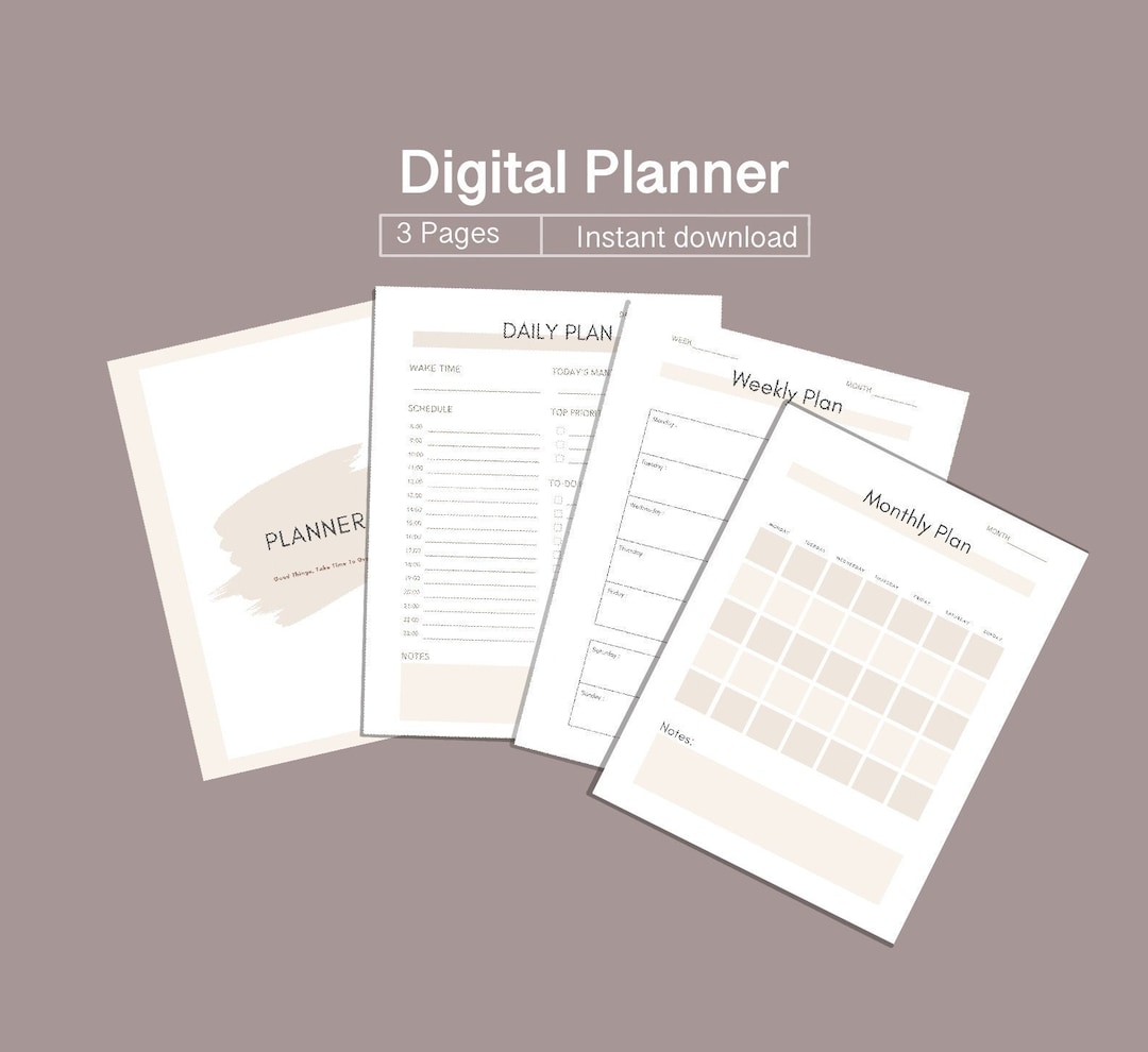 Planner, Digital Planner, Printable Planner, Printable Planner Bundle ...