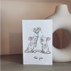 Cartão de felicitações plantável, Papel de semente de flor, Cartão postal para você, Cartão postal plantável A6, Cartão postal de amor, Cartão postal Fly me to the moon.