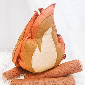 Campfire Felt Play/ Felt Fire / Felt Log Sticks / Pretend Play Food / Felt Food