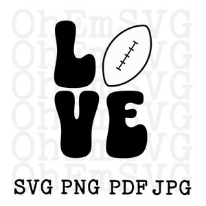 Football Love SVG Digital Download, Cute Love Football Print on Demand Pod Printable Svg, Pod File
