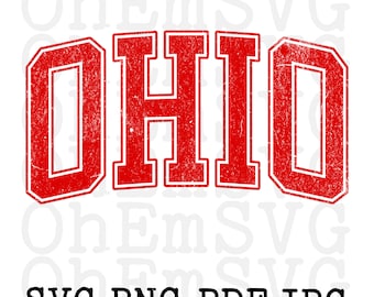 Retro Ohio Arch SVG: Block Font, Print on Demand (Digital Download)