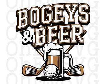 Funny Golfing PNG and SVG: Bogeys and Beer Design, POD Printable (Digital Download)