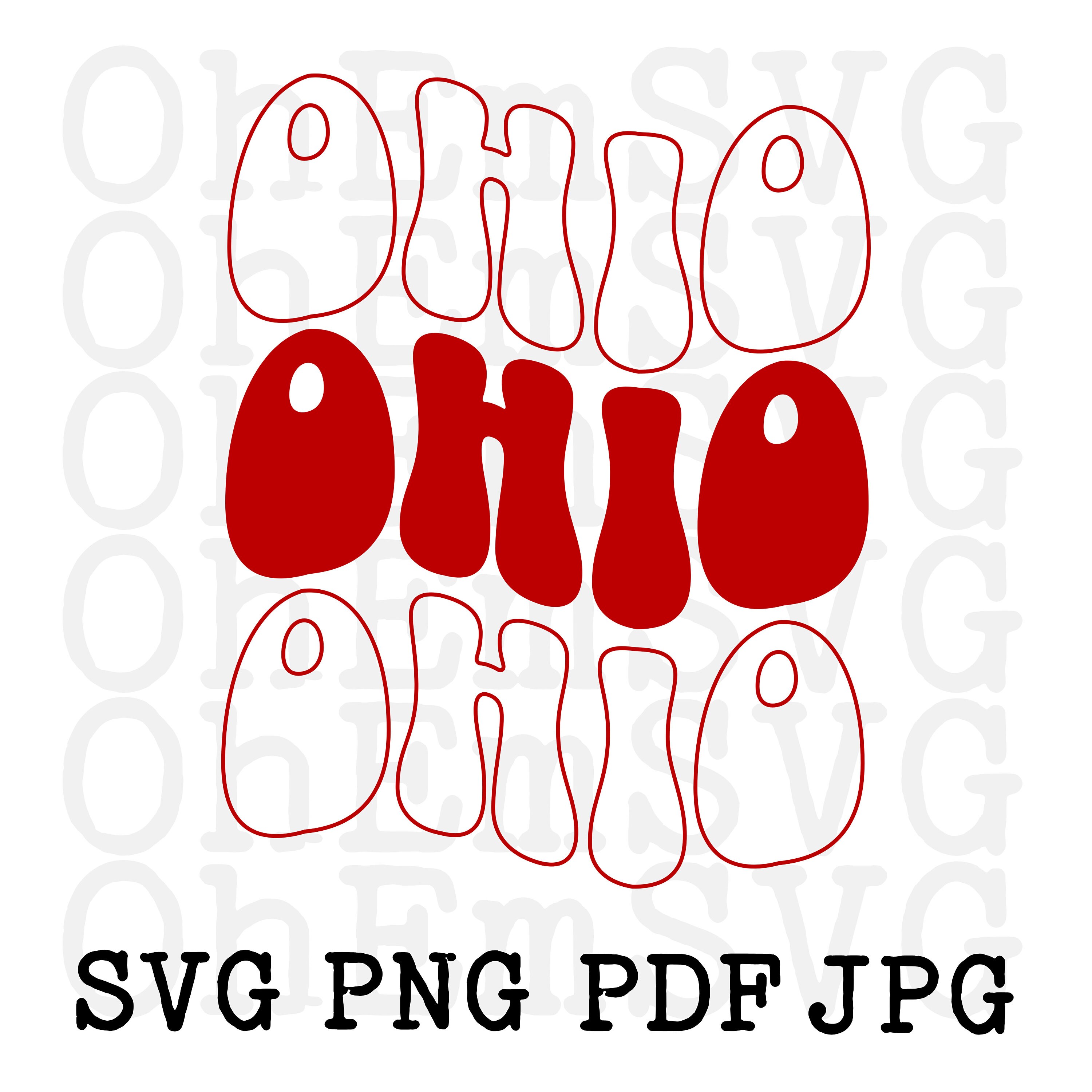 Wavy Ohio SVG Digital Download Cute Retro Ohio Wavy Font Etsy