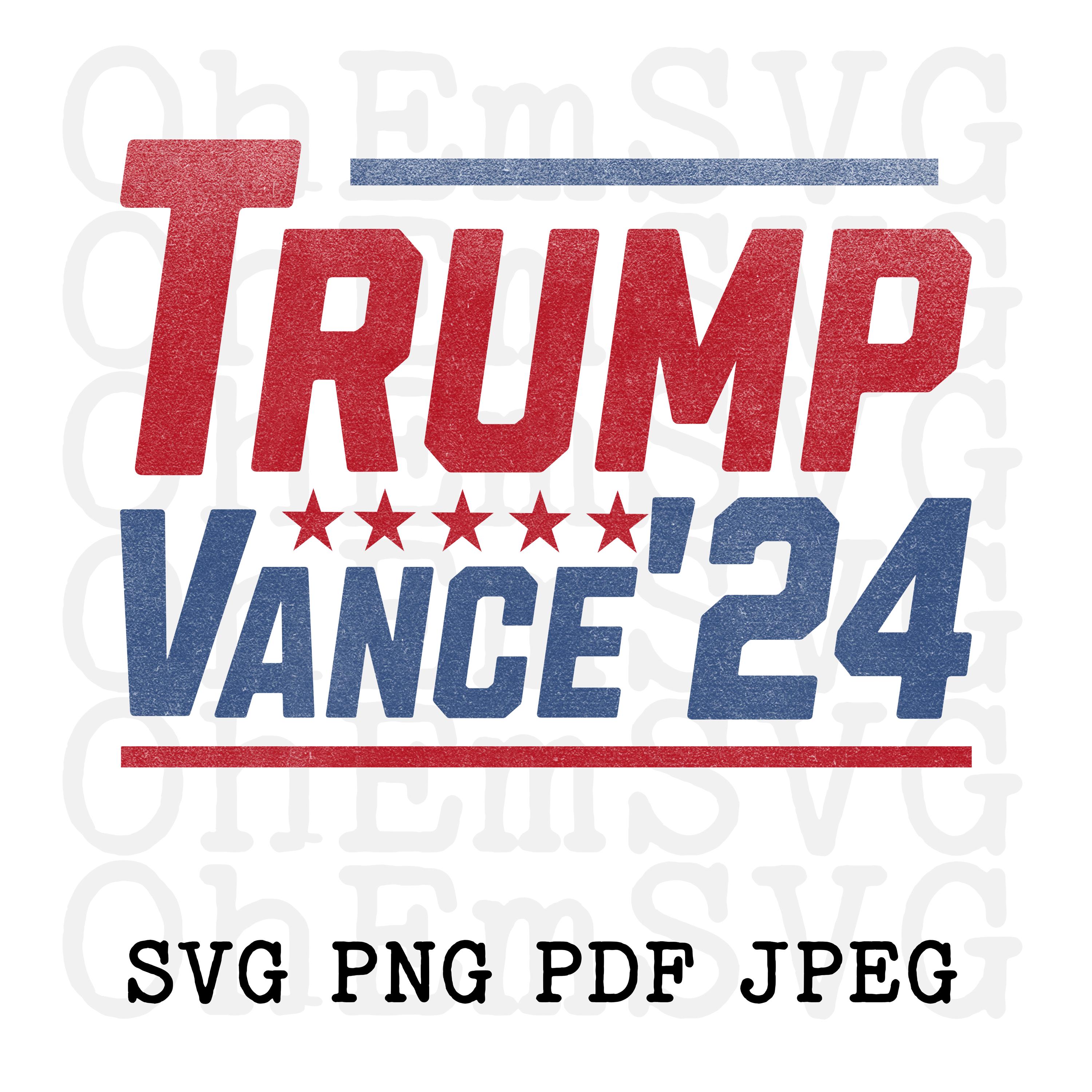 Distressed Trump Vance 2024 SVG Digital Download, Trump Vance 2024