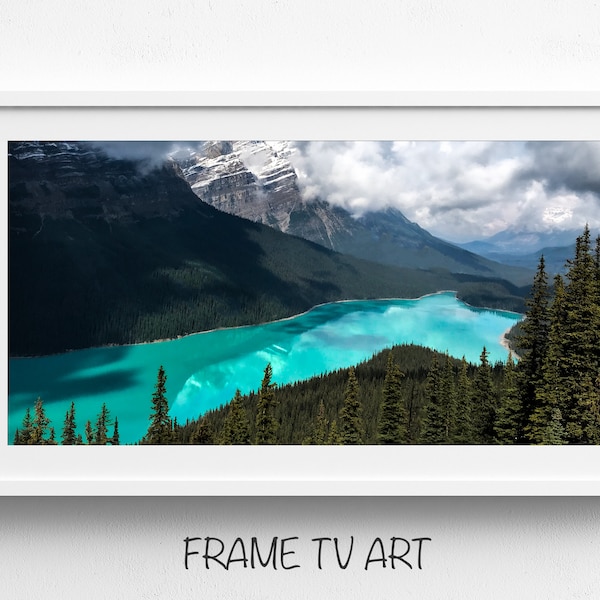 Samsung Frame TV Art Rocky Mountain Digital Download 16:9 Banff Alberta The Frame TV Peyto Lake Alberta Rockies Landscape Turquoise Lake