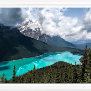 Peyto Lake Banff Nationalpark Alberta Kanada Berg Wand Kunst Cabin Decor See Haus Dekor Landschaft Fotografie Berg Kunst Teal Art