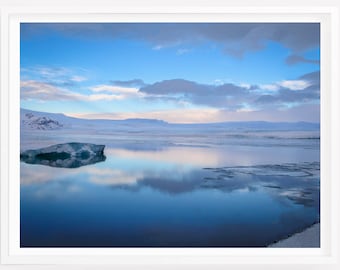 Gletscher Eisberg Wandkunst DIGITAL DOWNLOAD Island Druck Wandkunst Gletscher Lagune Druckbare Landschaft Fotografie Downloadable See und Wolken