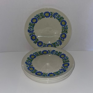 Figgjo Flint Tor Viking Turi-design Made in Norway Blue Floral Dinner Plate MCM