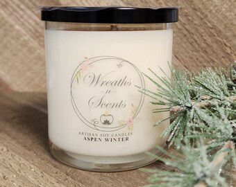 Fall/Winter Soy Wood Wick Candles 8oz, 100% Soy Wax, Made in USA