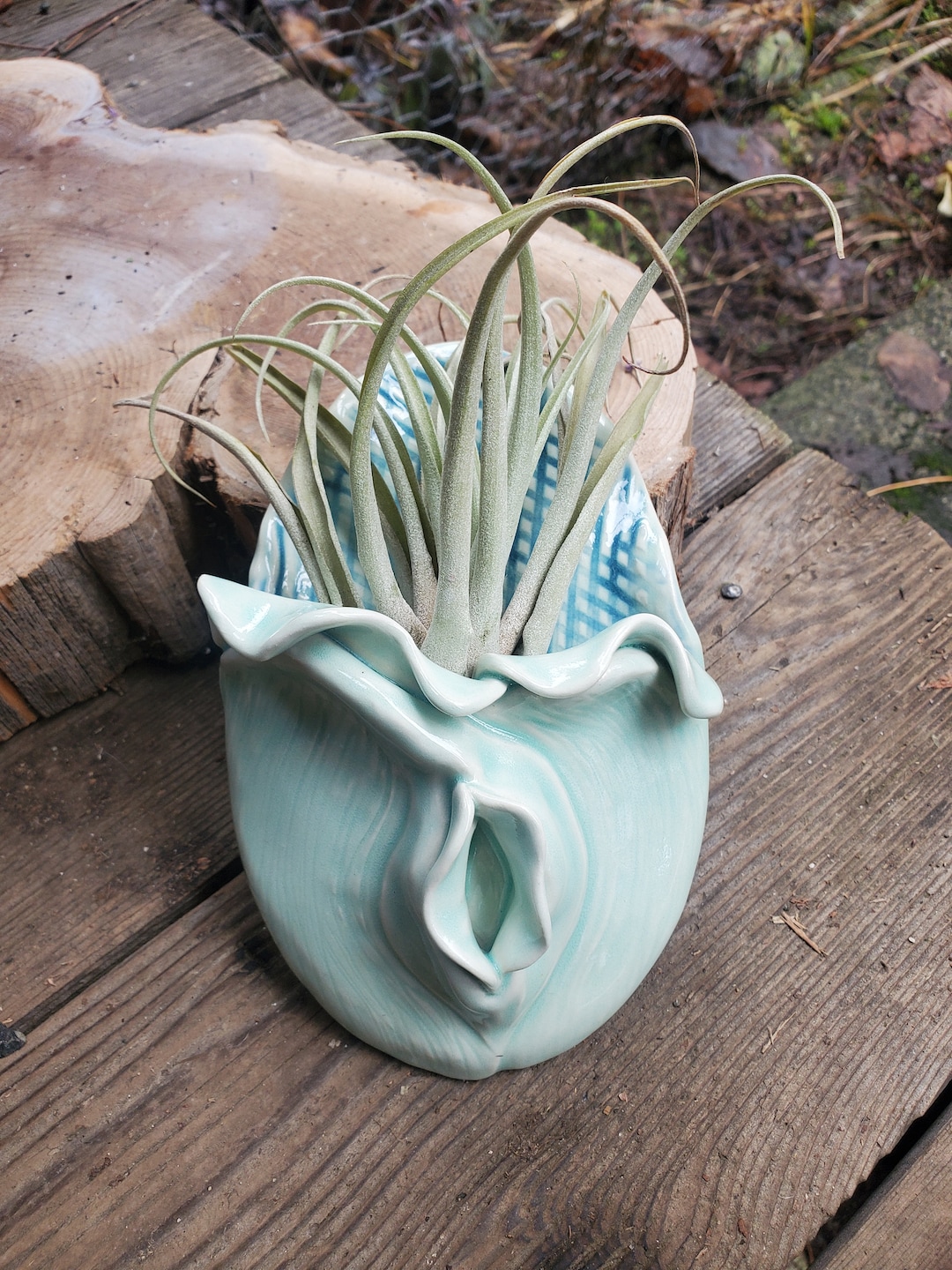 Female Body Vulva Planter, Handmade Ceramic Planter, Vulva Art, Goddess