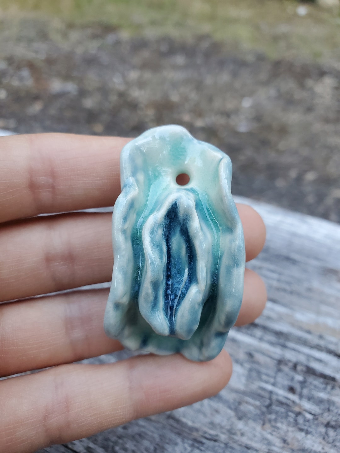 Female Body Vulva Pendant, Handmade Ceramic Pendant, Vulva Art, Goddess